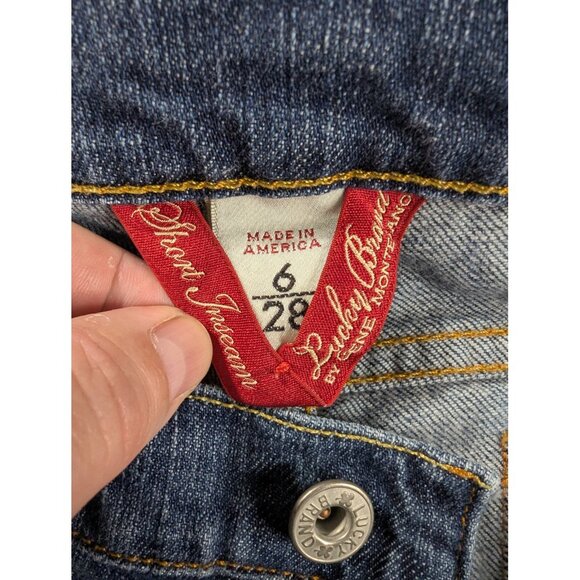 VTG Lucky Brand Zoe Jeans Womens 6 Blue Flare Bootcut Distressed Made USA Denim - Picture 15 of 16